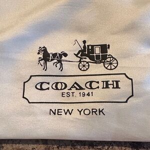Coach Cream Dust Bag with brown Carriage Logo